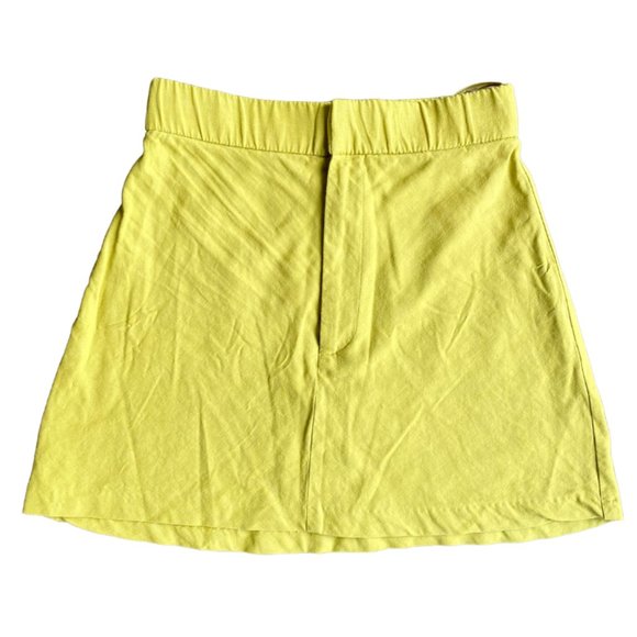 Zara Linen Chartreuse Women's  Mini Skirt Size XS - Picture 8 of 15